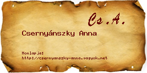 Csernyánszky Anna névjegykártya