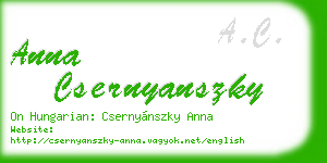 anna csernyanszky business card