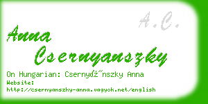 anna csernyanszky business card